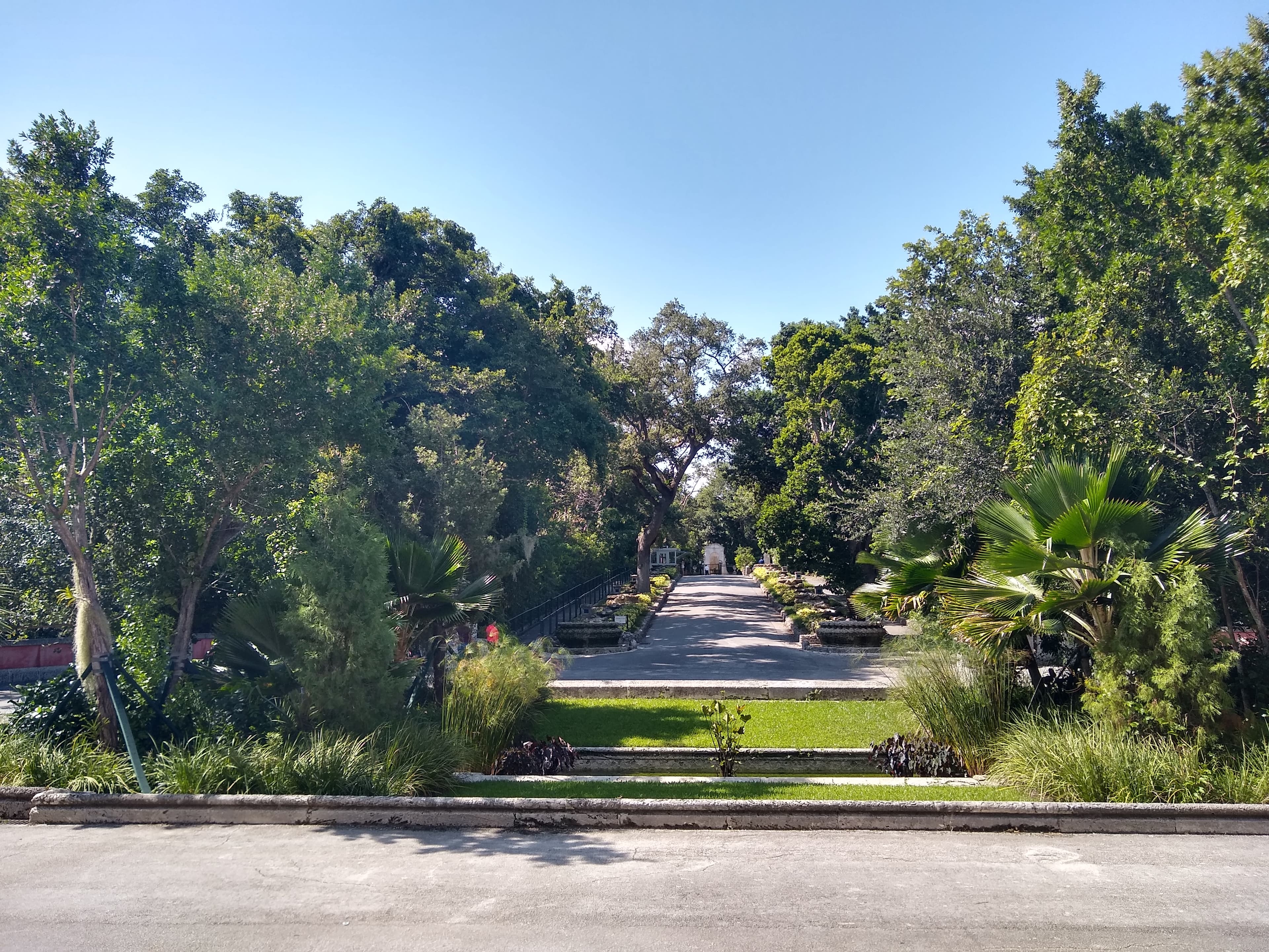 A view of several gardens at the Vizcaya Museum and Gardens.