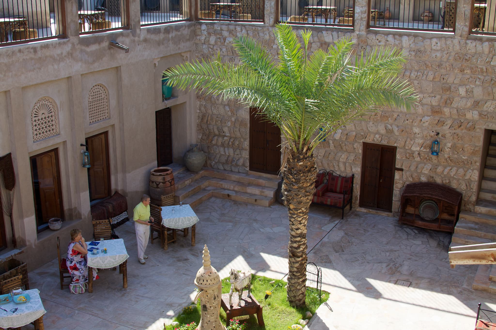 Fantastic food and an even better atmosphere in a restaurant set in a traditional courtyard in the Bastakiya Quarter of Dubai.