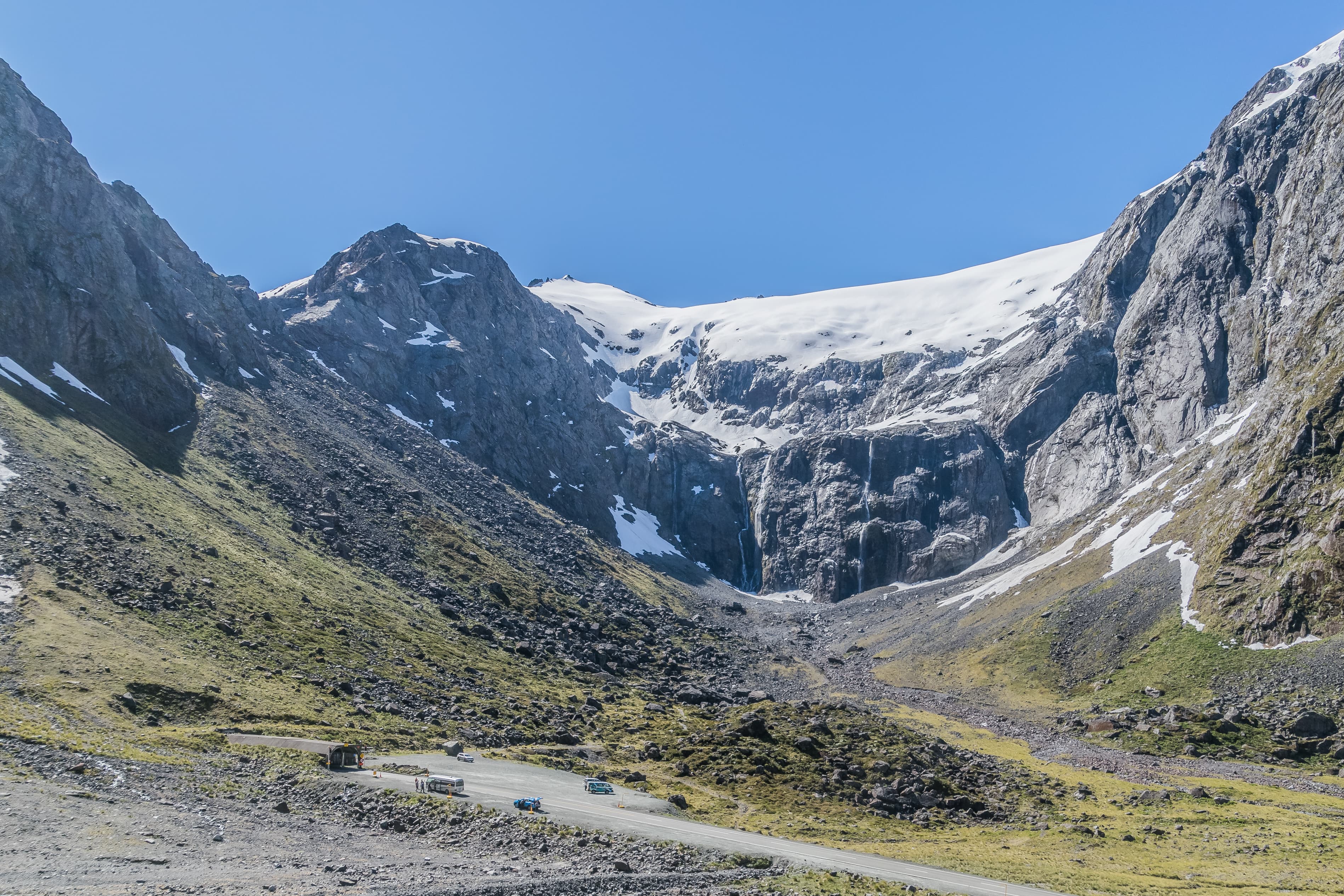 Landscape near the Homer Tunnel in Fiordland National Park, South Island, New Zealand
