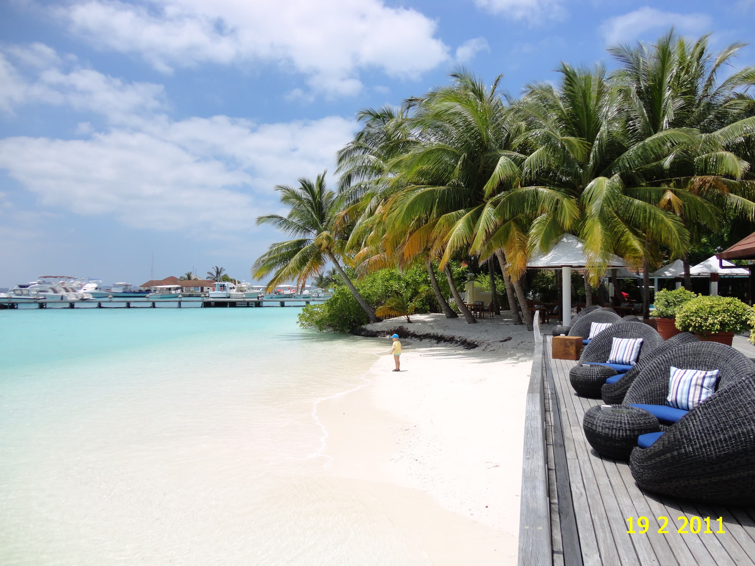 Kurumba Beach, next to the main bar.