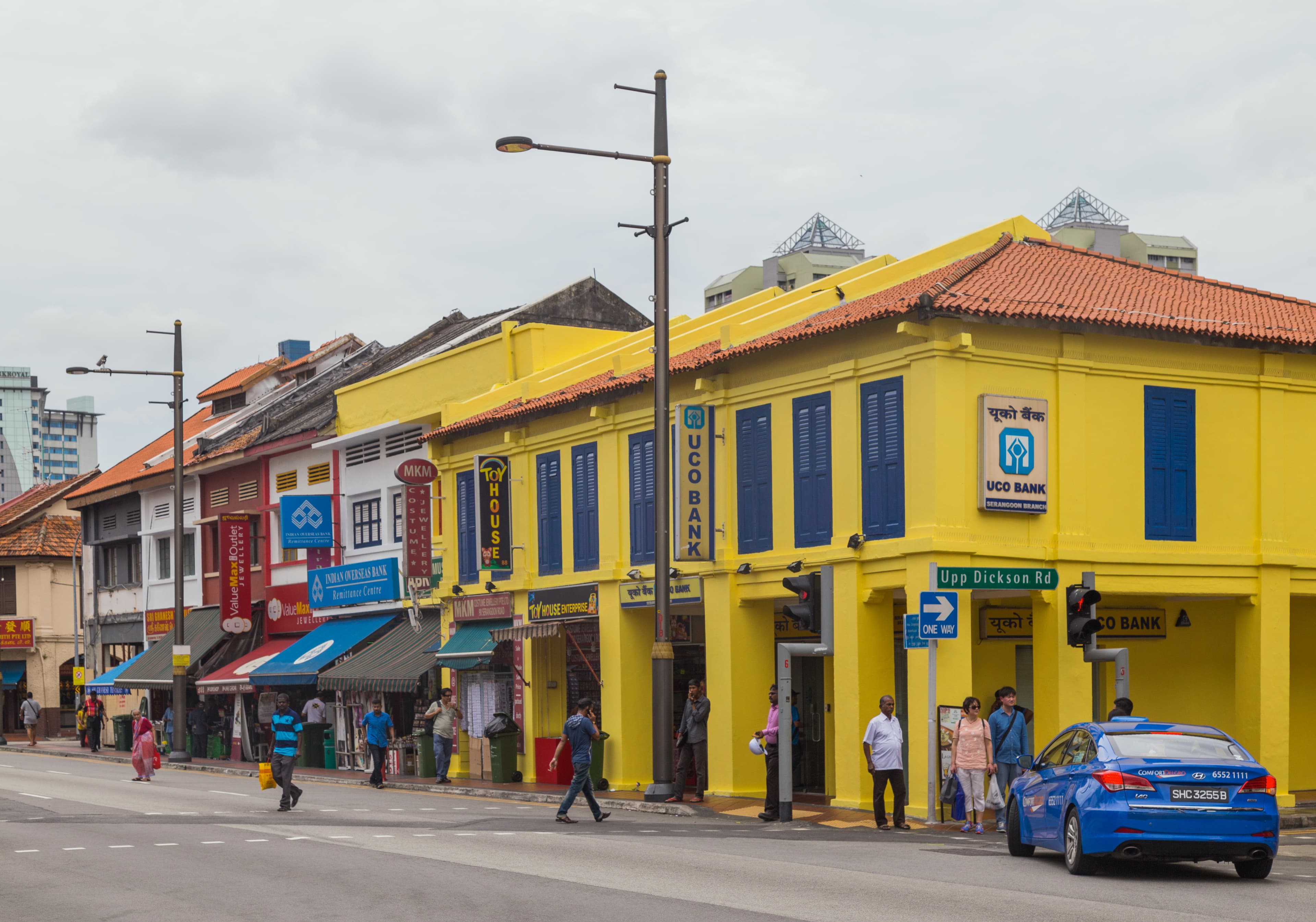 Shophouses on Serangoon Road, Little India, Central Region, Singapore.