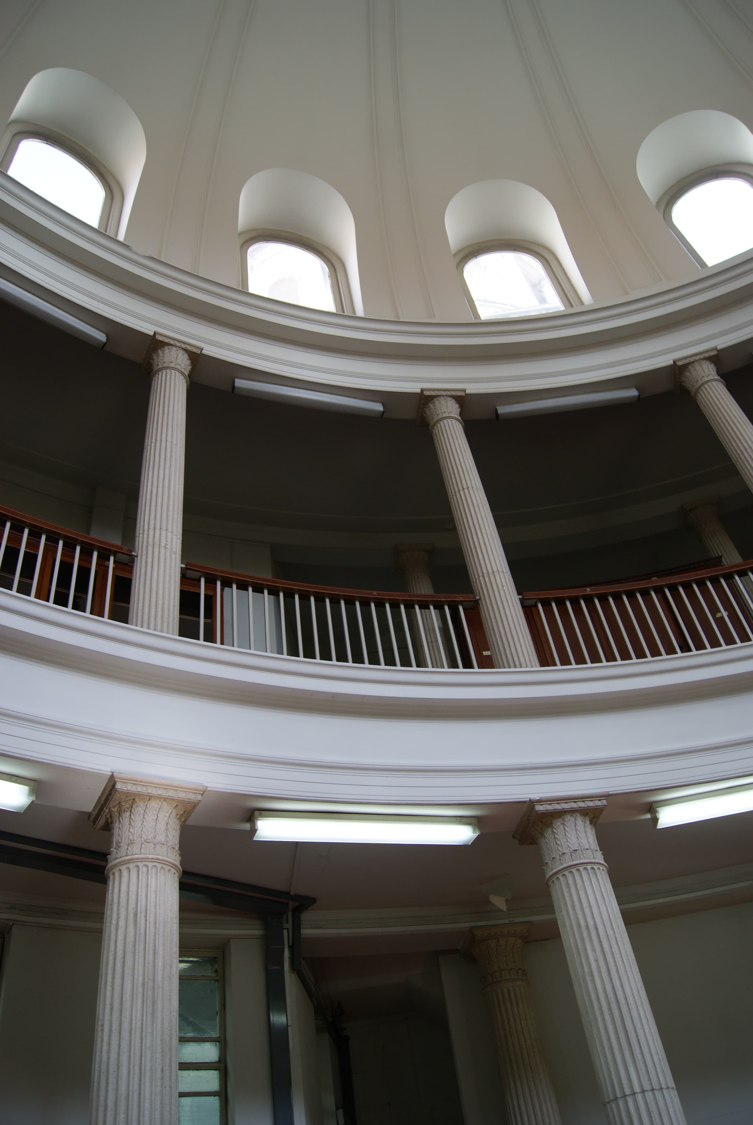 A view of the balcony of the Old Supreme Court Library in the Old Supreme Court Building, Singapore. When the Supreme Court moved to its new building, this room was used as a police post.