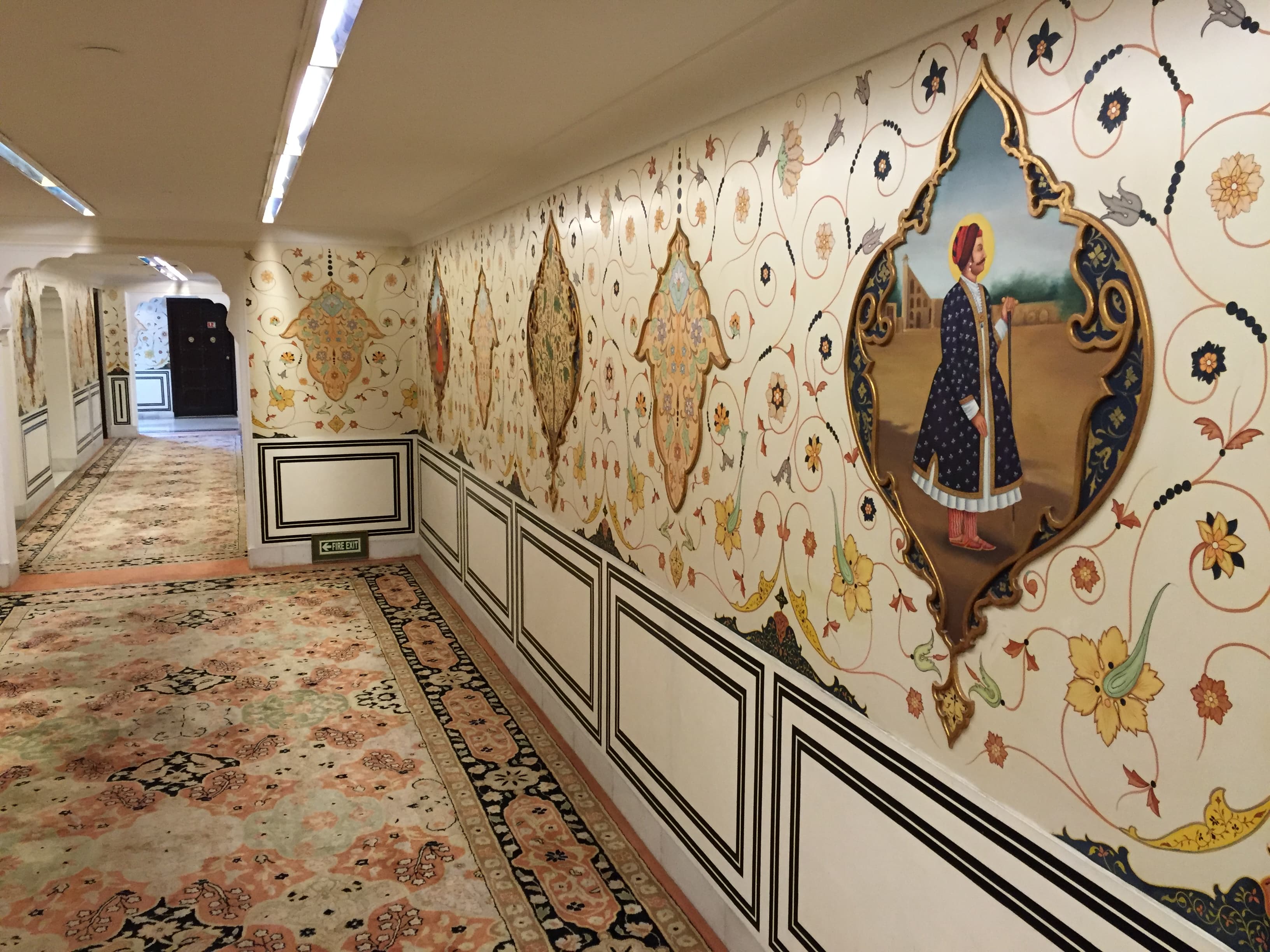 Hallway in Rambagh Palace, Jaipur.