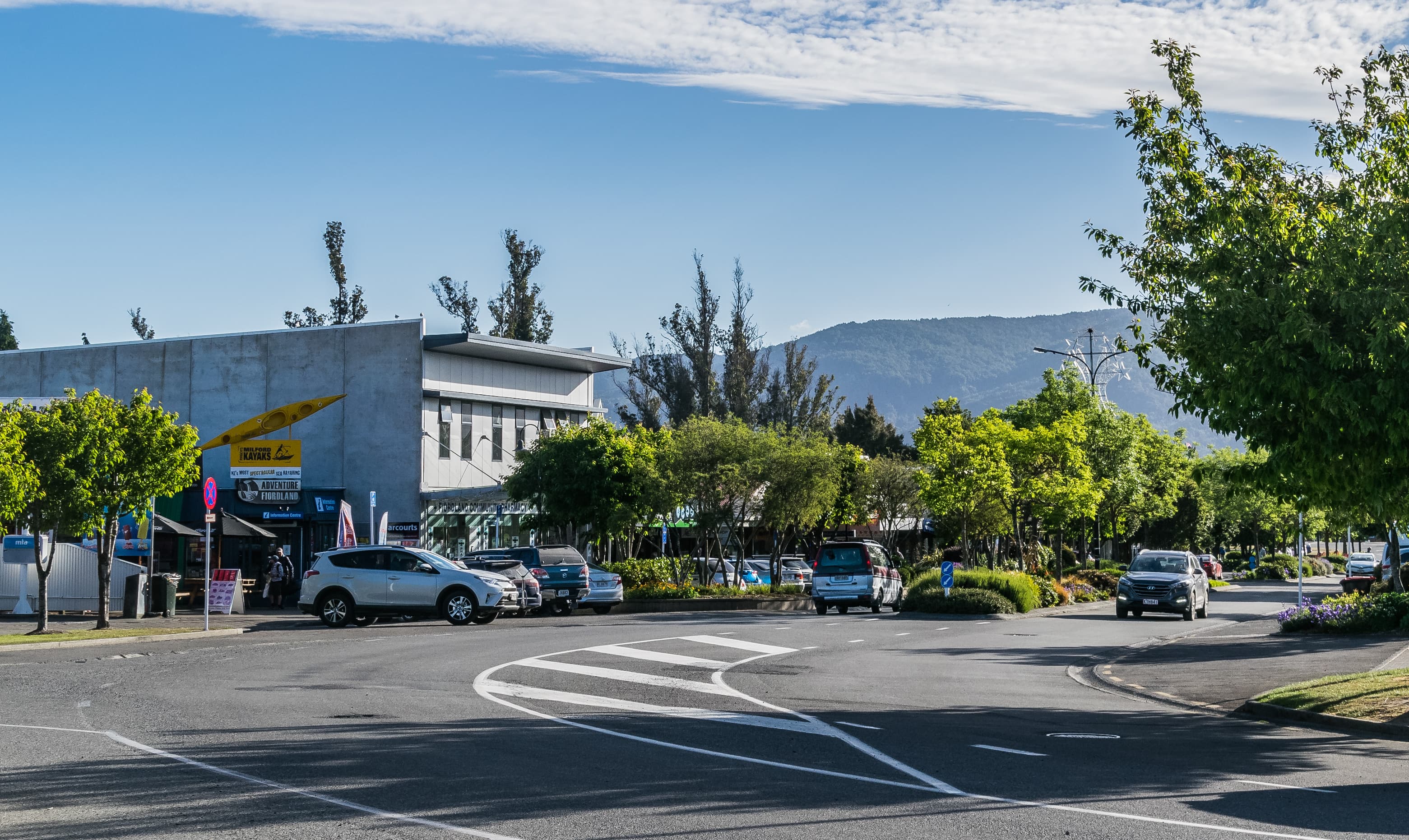 Luxmore Drive in Te Anau, Southland Region, South Island, New Zealand.