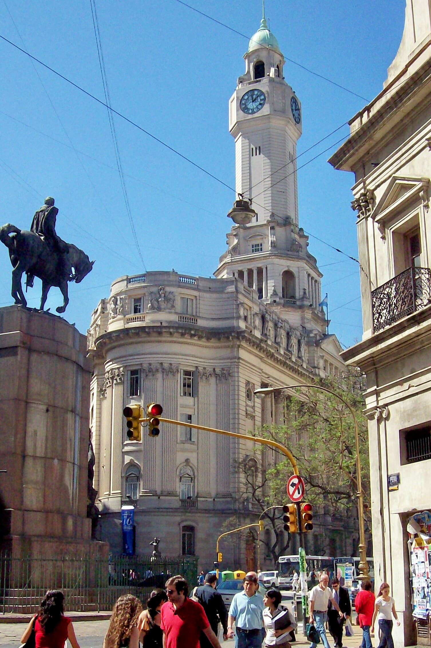Legislative Palace of Buenos Aires, located in the Monserrat neighborhood, next to Plaza de Mayo. View from Perú Street.